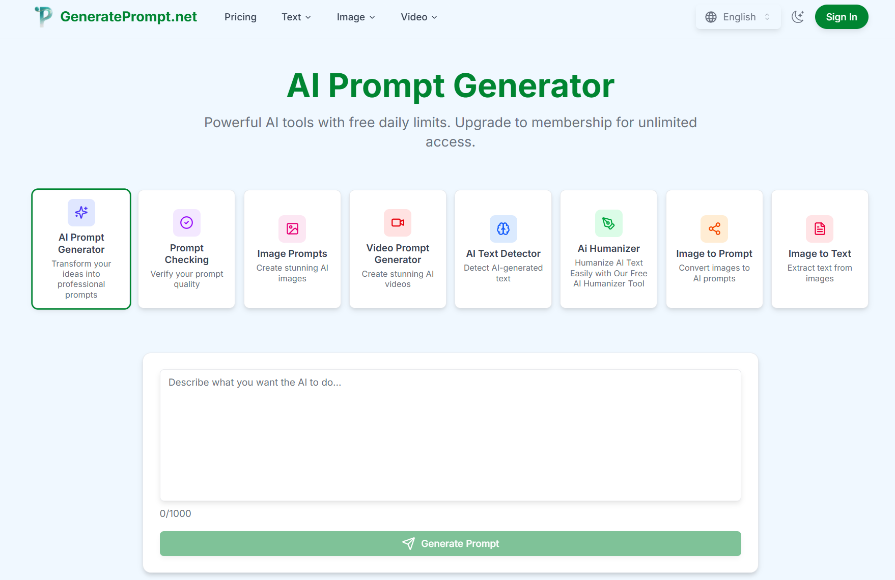 Generate Prompt AI gallery image