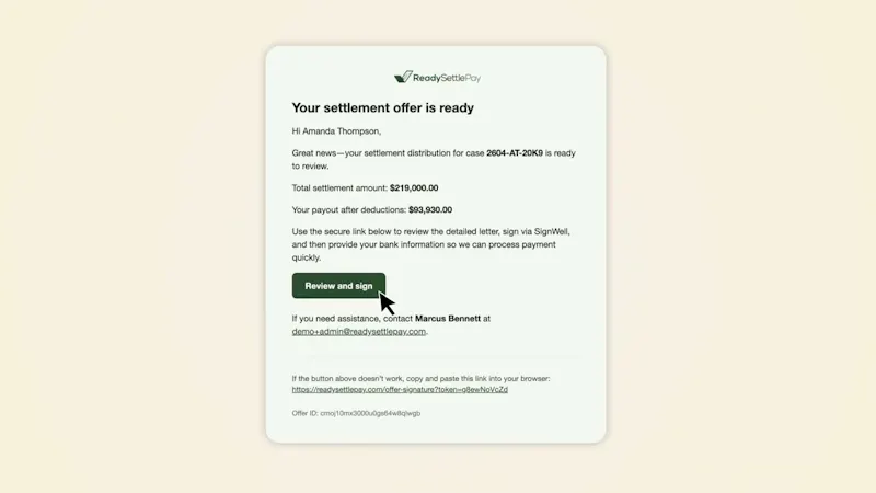 ReadySettlePay screenshot 1 (video preview)