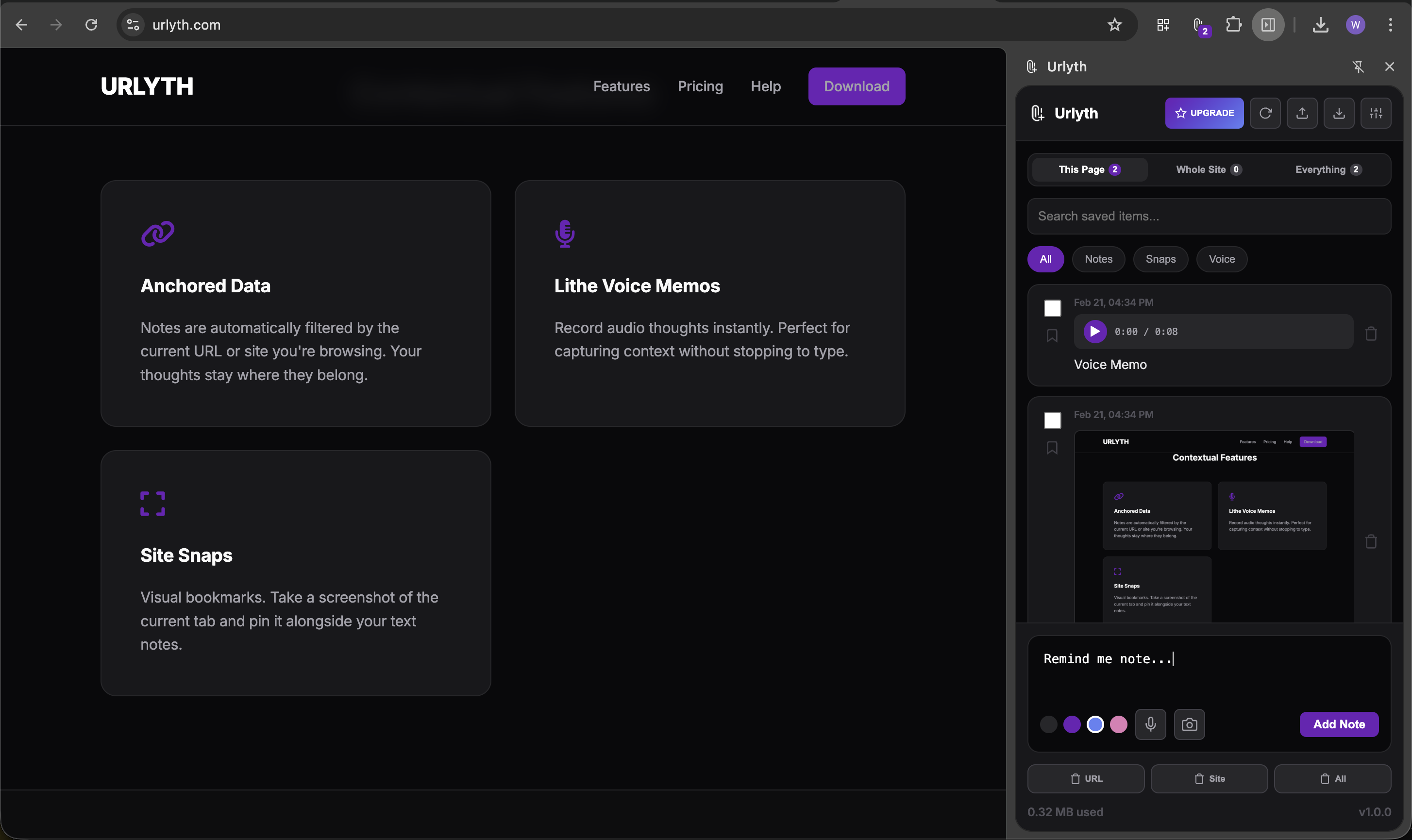 Urlyth - Screenshot 3 showing product features and functionality