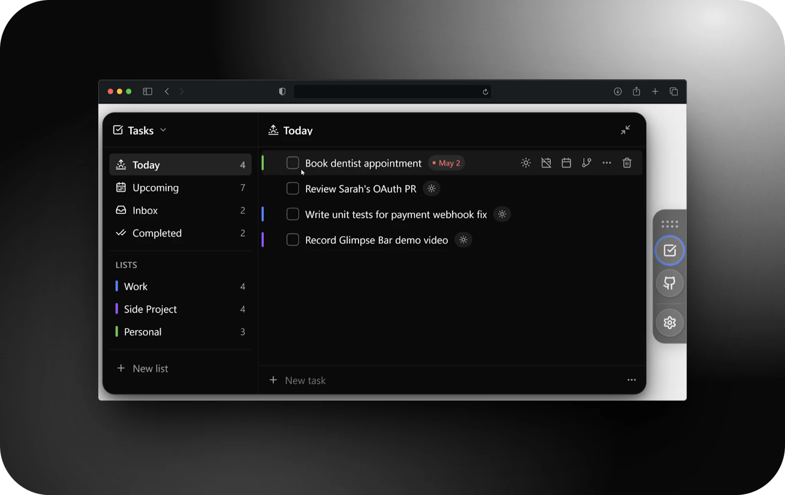 Glimpse Bar screenshot 1
