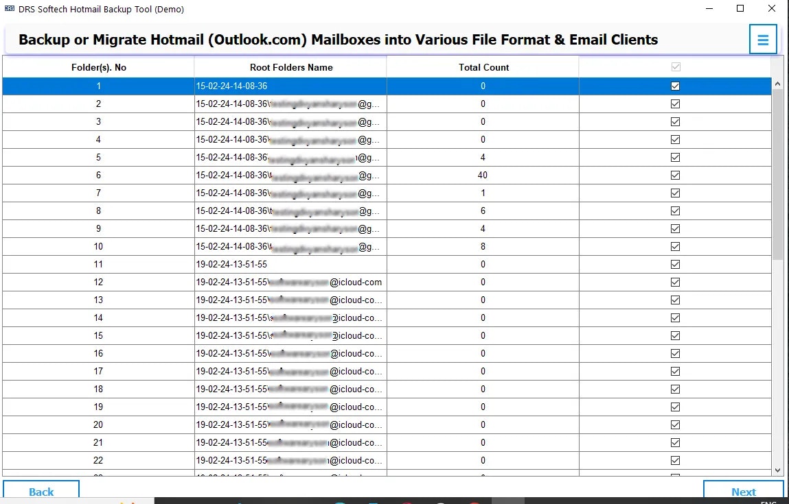 Drs softech hotmail back -upgereedschap - Veilige en flexibele back -up voor hotmail -e -mails in minuten media 3