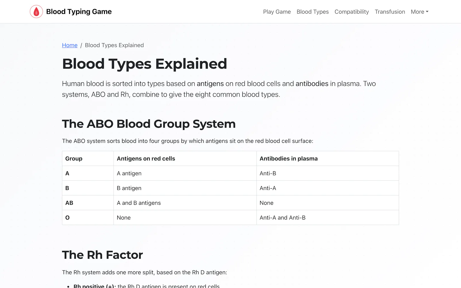 Blood Typing Game screenshot 5
