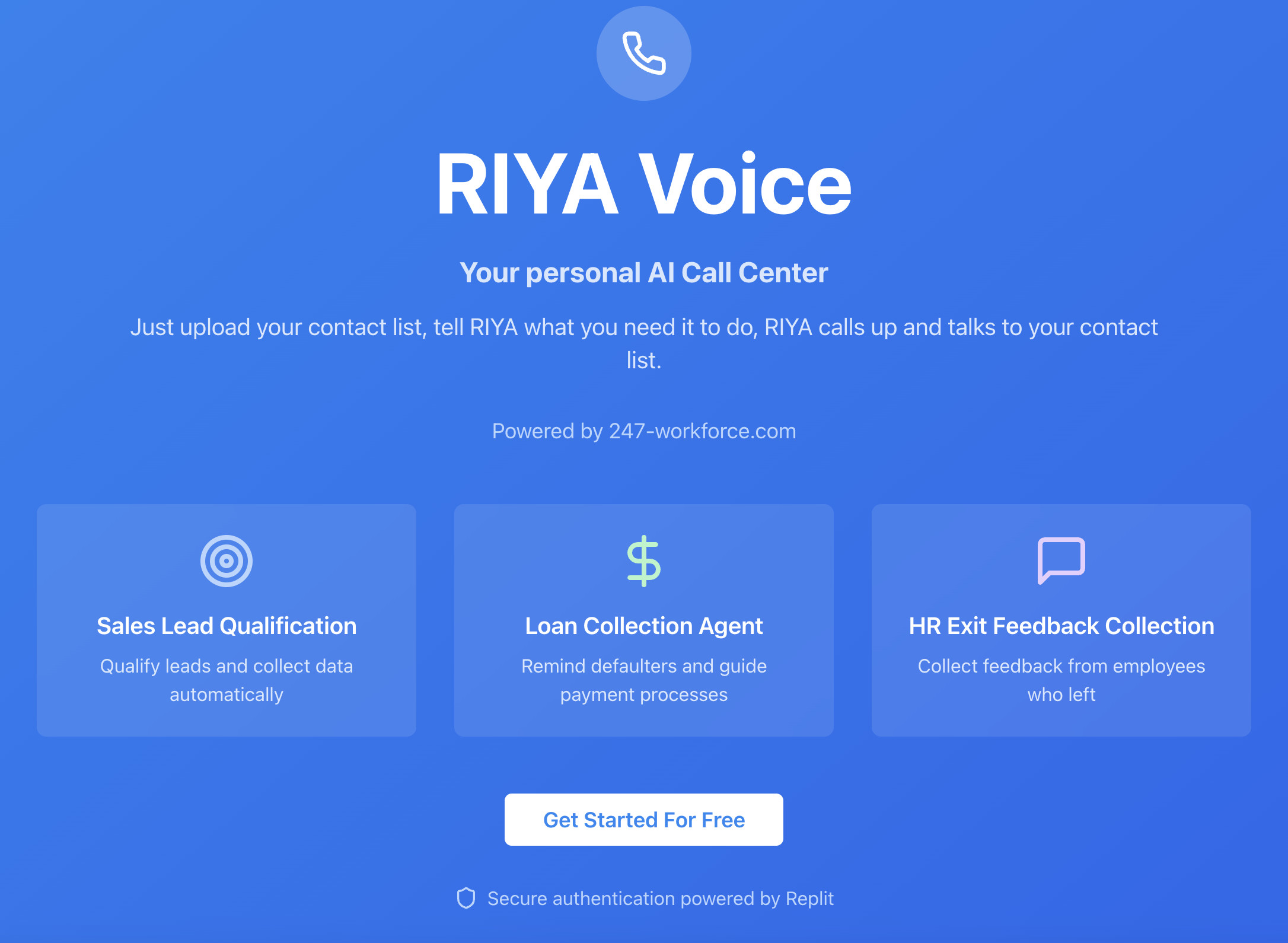 Riya, Call Center ส่วนตัว AI - อัปโหลดผู้ติดต่อเขียนสคริปต์สรุปการโทร media 1