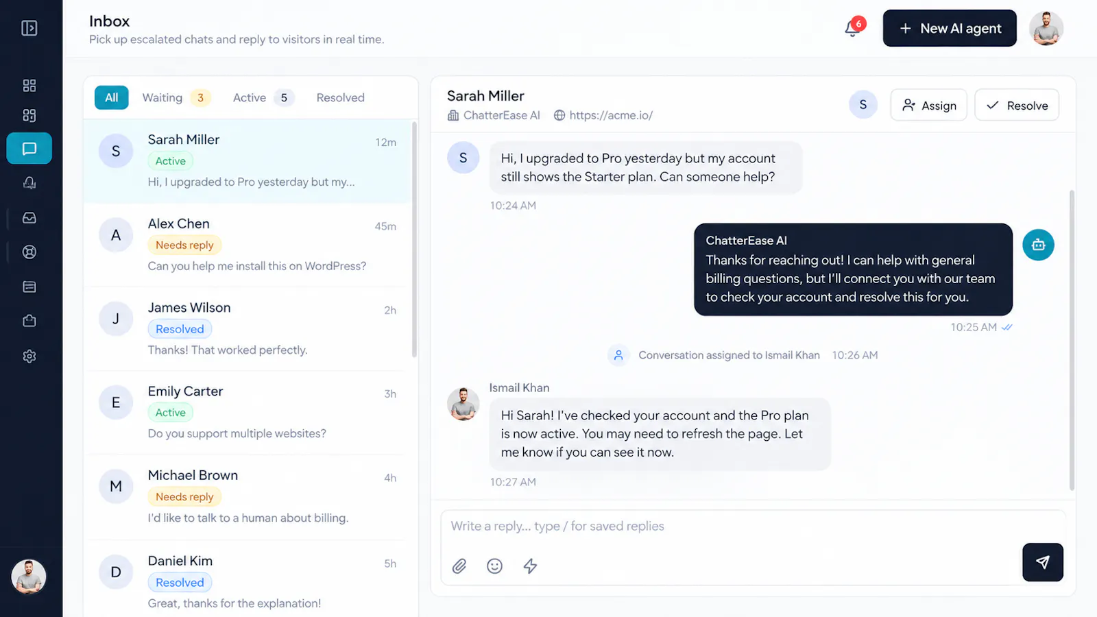 ChatterEase - AI Customer Support Agent  screenshot 2
