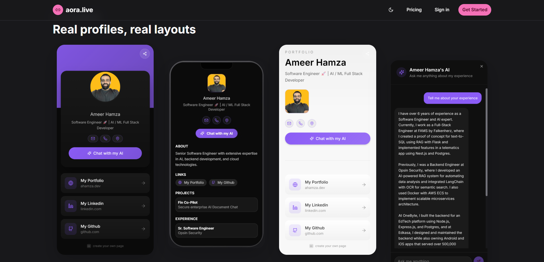 Aora - Your AI twin - Screenshot 2 showing product features and functionality