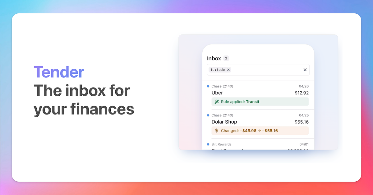 tender-5 - The inbox for your finances