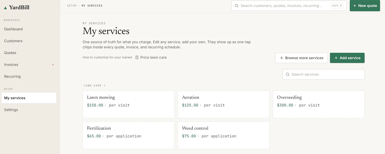 YardBill screenshot 4