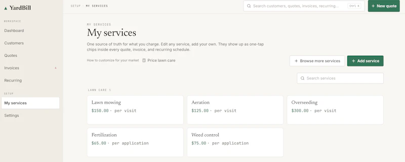 YardBill screenshot 4