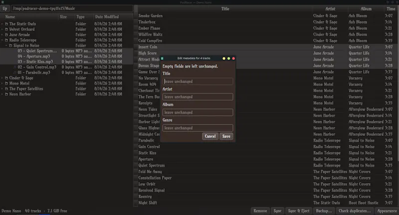 PodRacer: Manage your iPod on Linux. screenshot 5