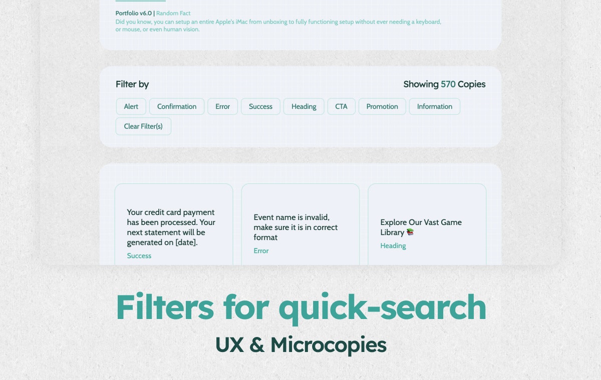 UX & Microcopies Repository media 2