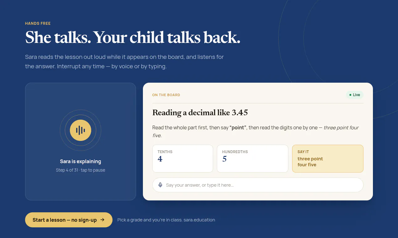 Sara — AI School Tutor