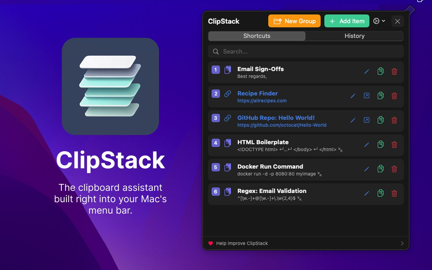 Share items in ClipStack now gallery image