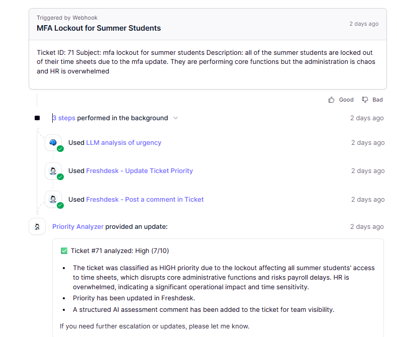 Ticket Priority Analyzer Agent gallery image