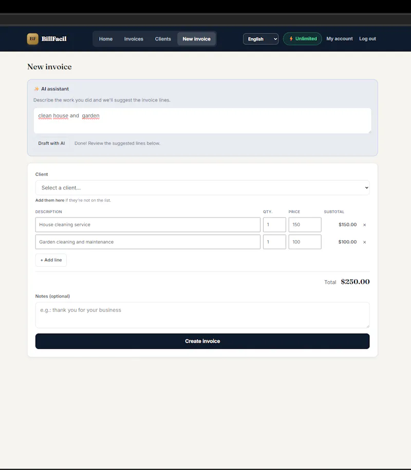 BillFacil screenshot 1