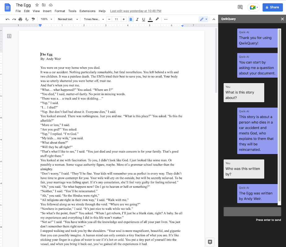 QwikQuery - Entfesseln Sie die Macht von GPT-3 in Google Docs Medien 1