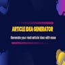 Article Idea Generator