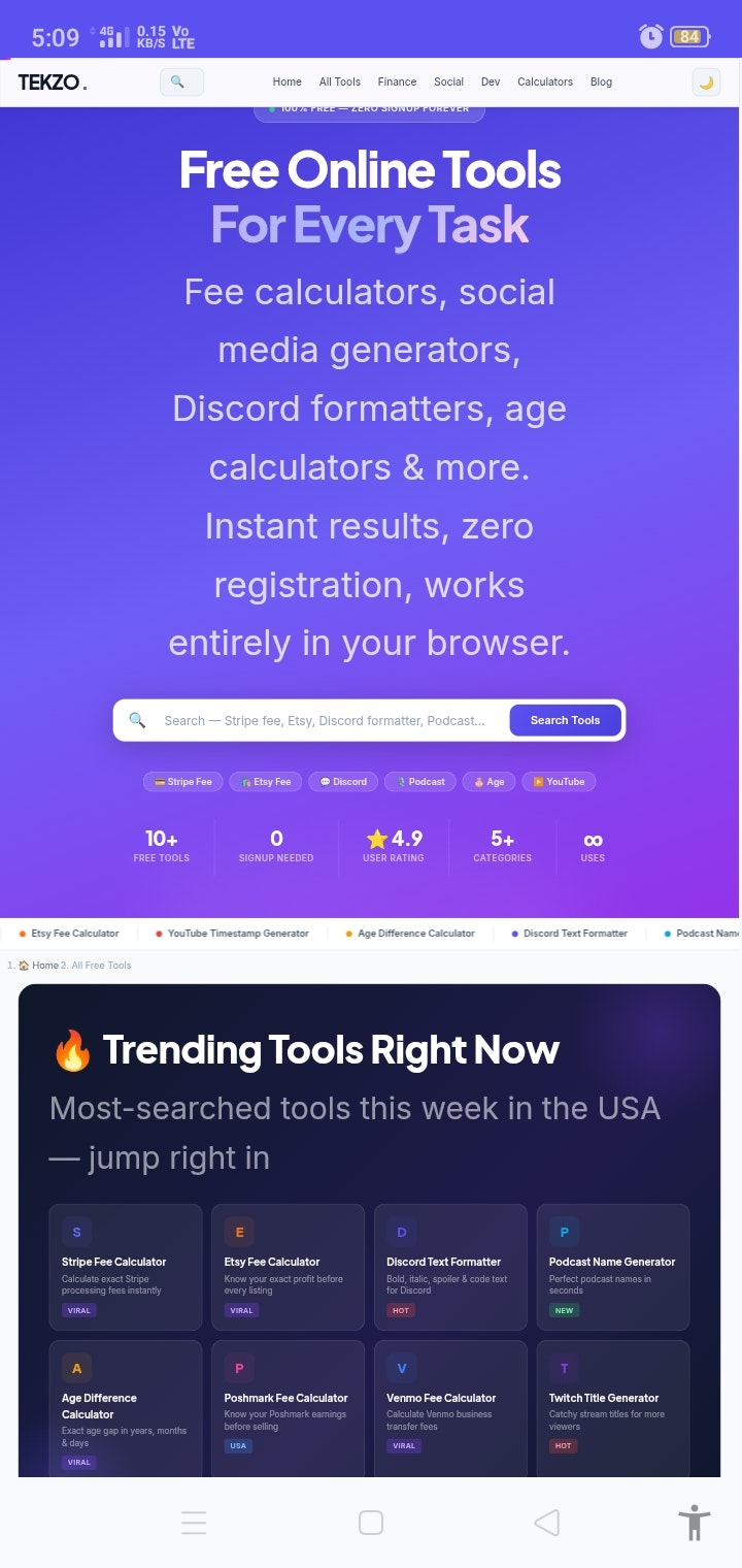 Tekzo – Free Online Tools & Calculators