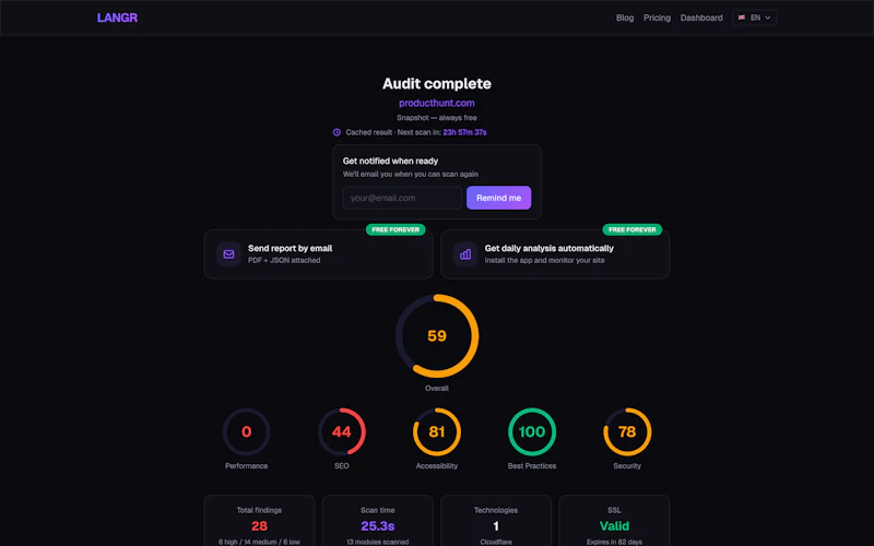 LANGR SEO screenshot 2