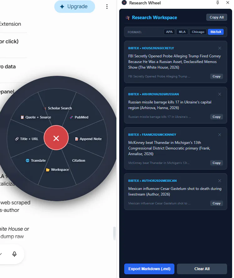 Research Wheel screenshot