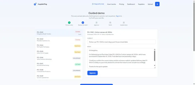 SupplierPing screenshot 2