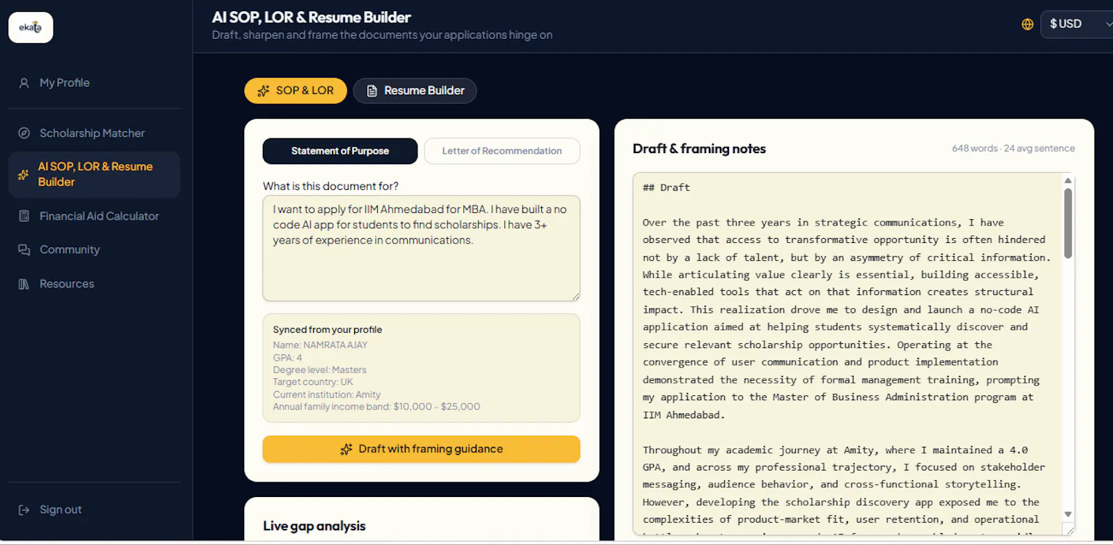 Ekata: Global scholarships for you screenshot 3