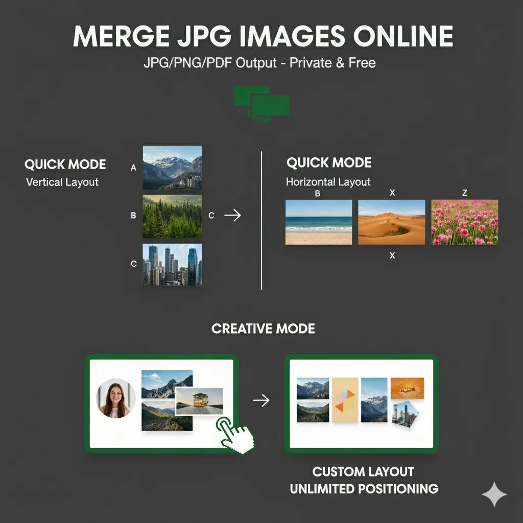 Média Fusionner JPG - Fusionner les images rapides, simples, gratuites, complètement privées en ligne. 7
