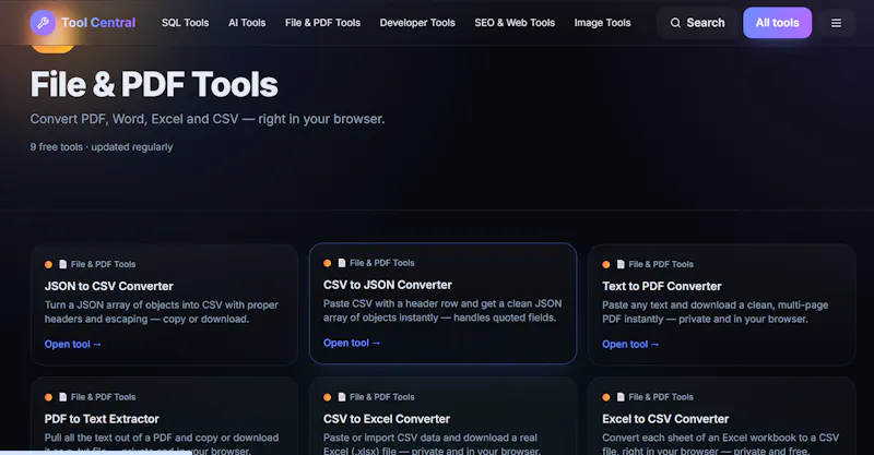 Tool Central screenshot 2