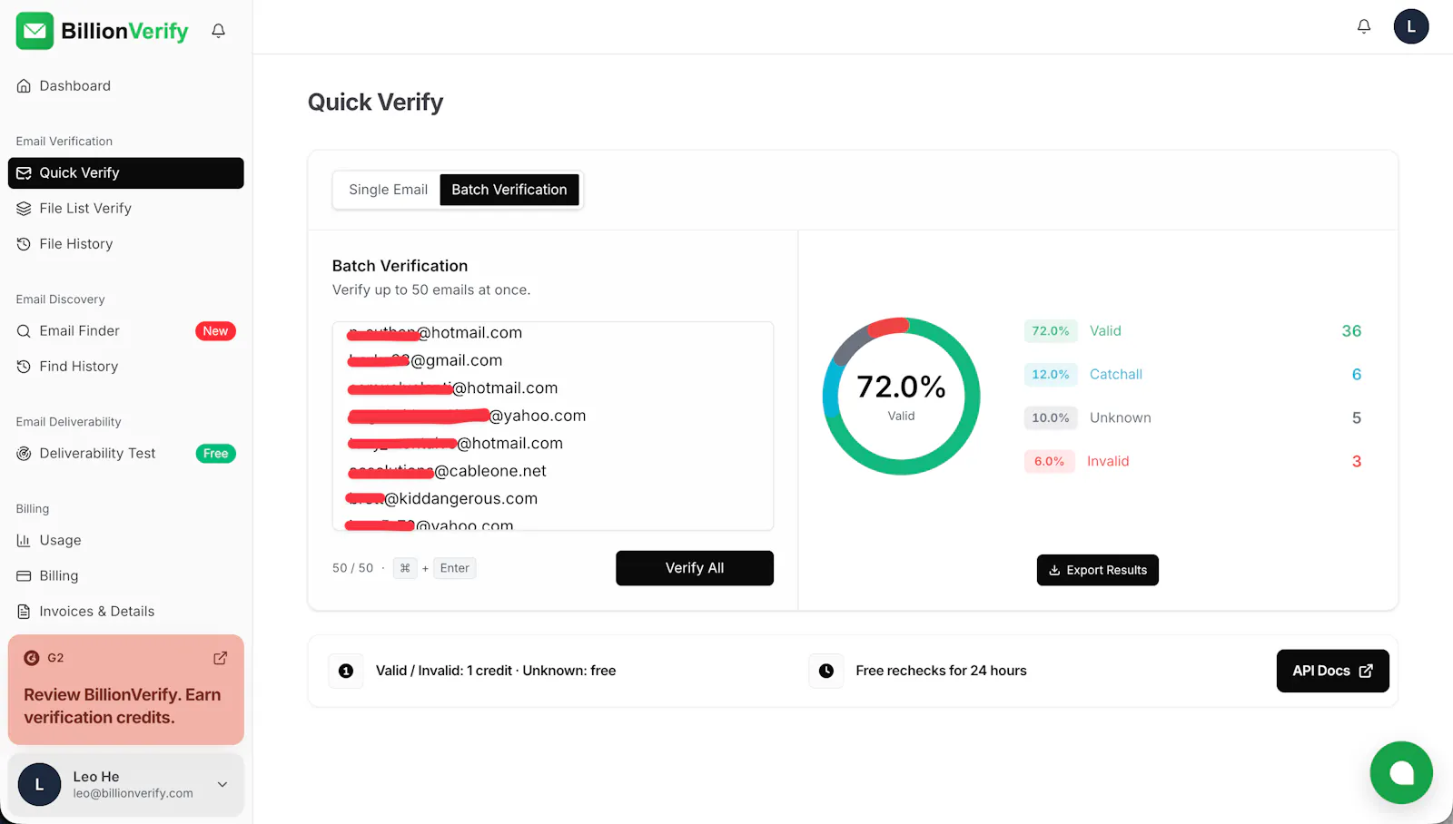 BillionVerify screenshot 4