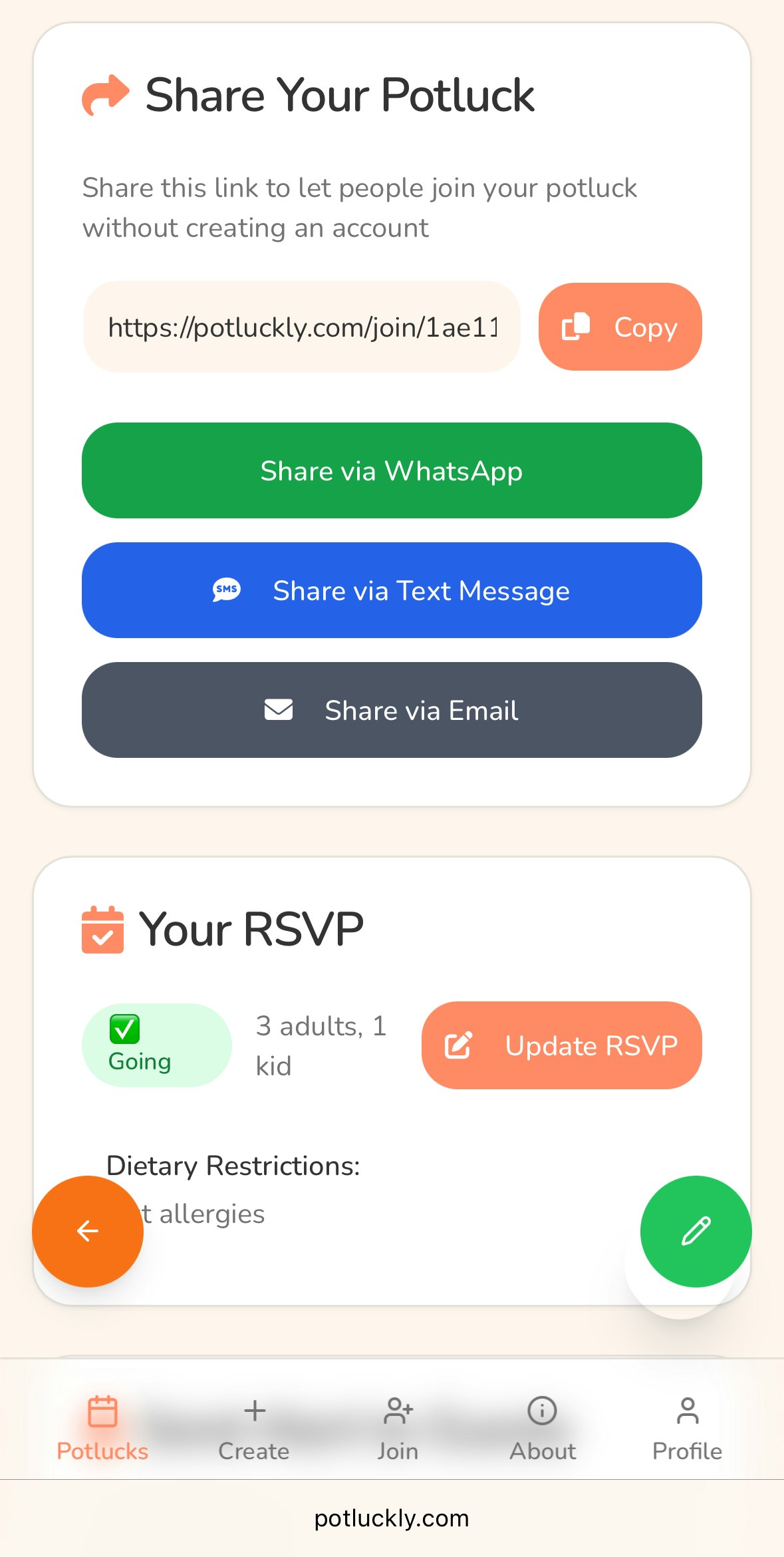 Potluckly - Perfect Potluck Planning App gallery image