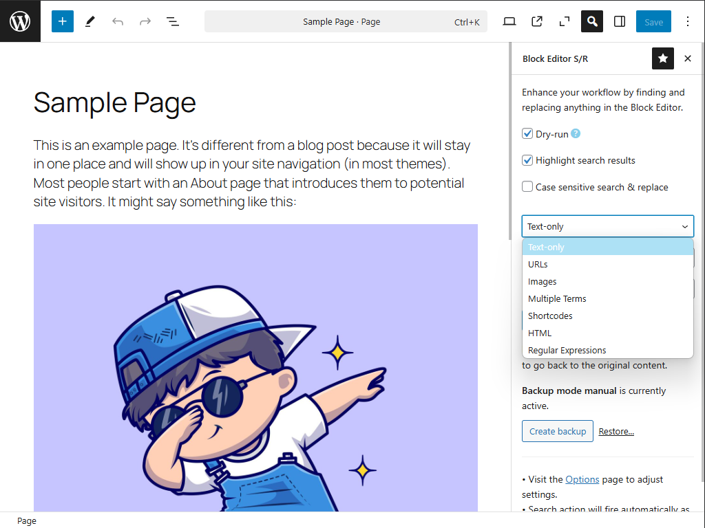 Block Editor Search & Replace media 5