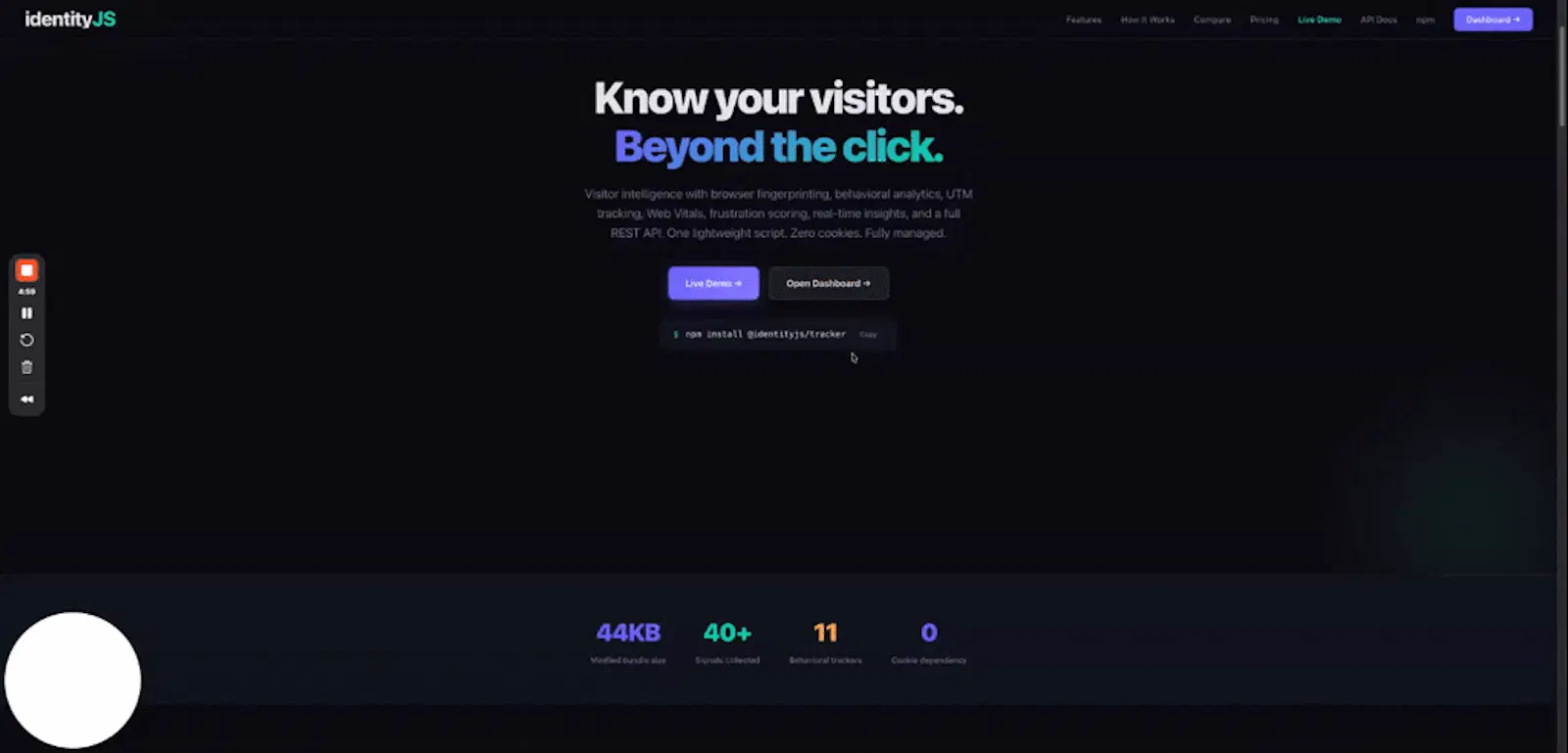 Identity-JS screenshot 1 (video preview)