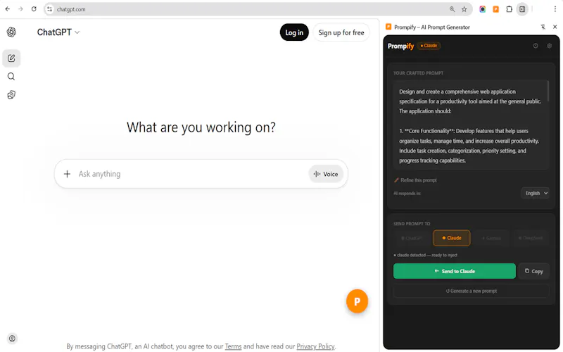 Prompify screenshot 1