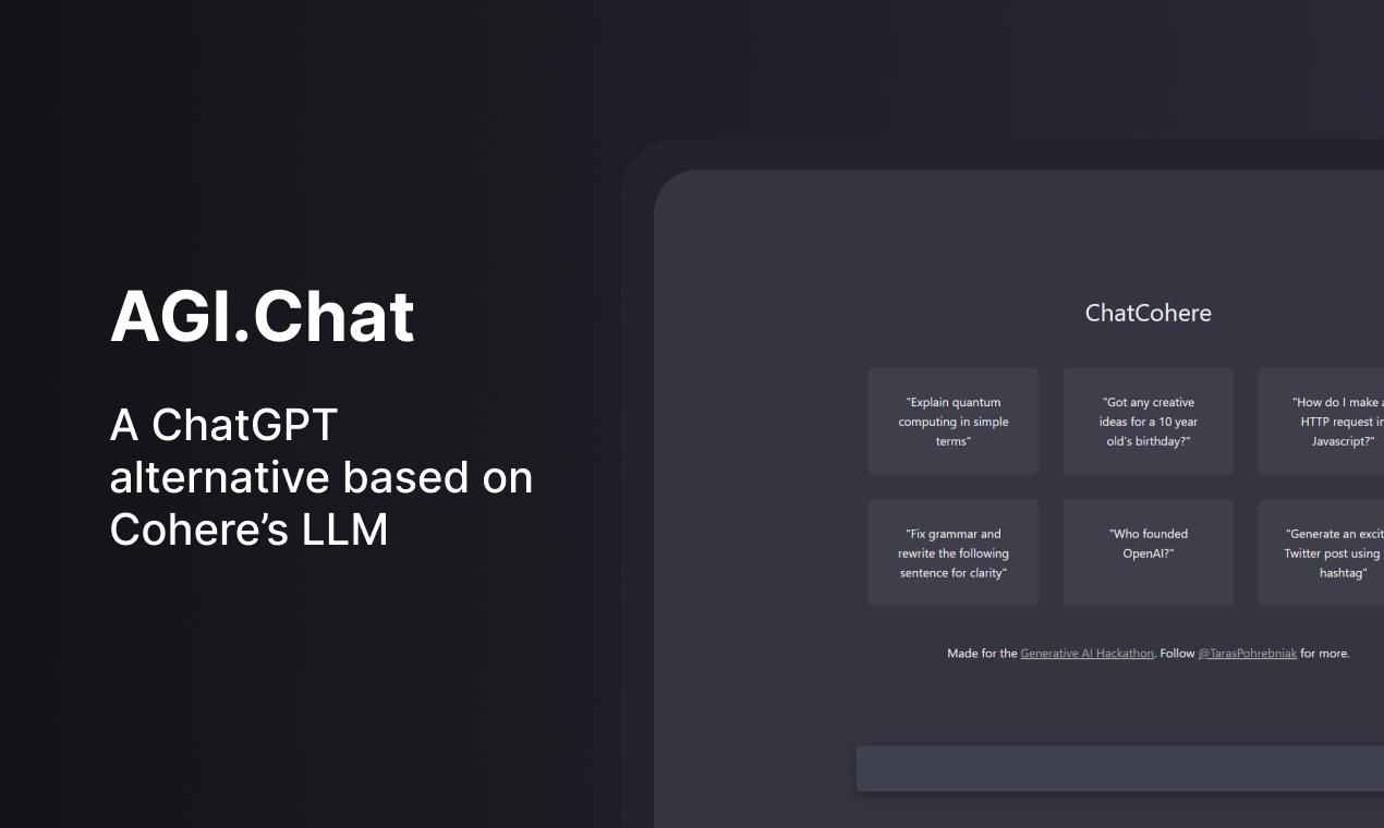 AGI.Chat - 코어 LLM을 기반으로 한 chatgpt 대안 미디어 1
