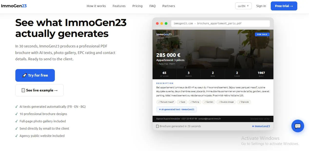 ImmoGen23 제품 배너