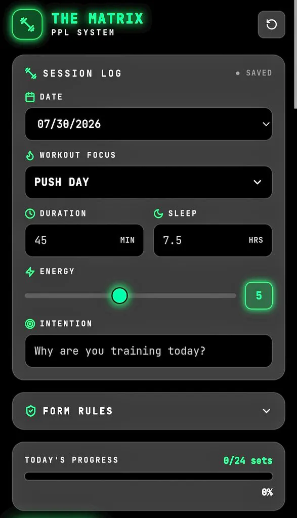 Push pull leg tracker 