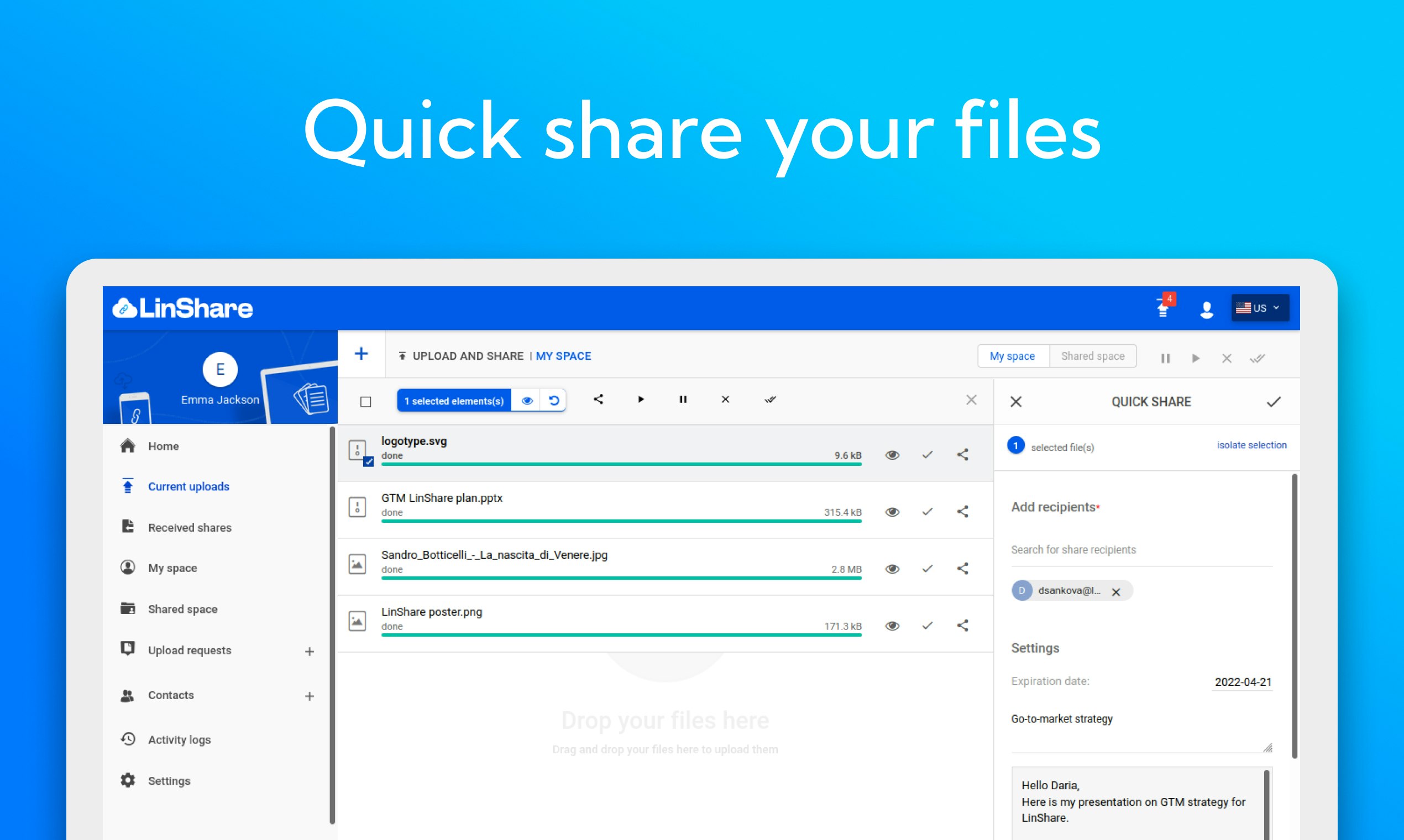 LinShare gallery image