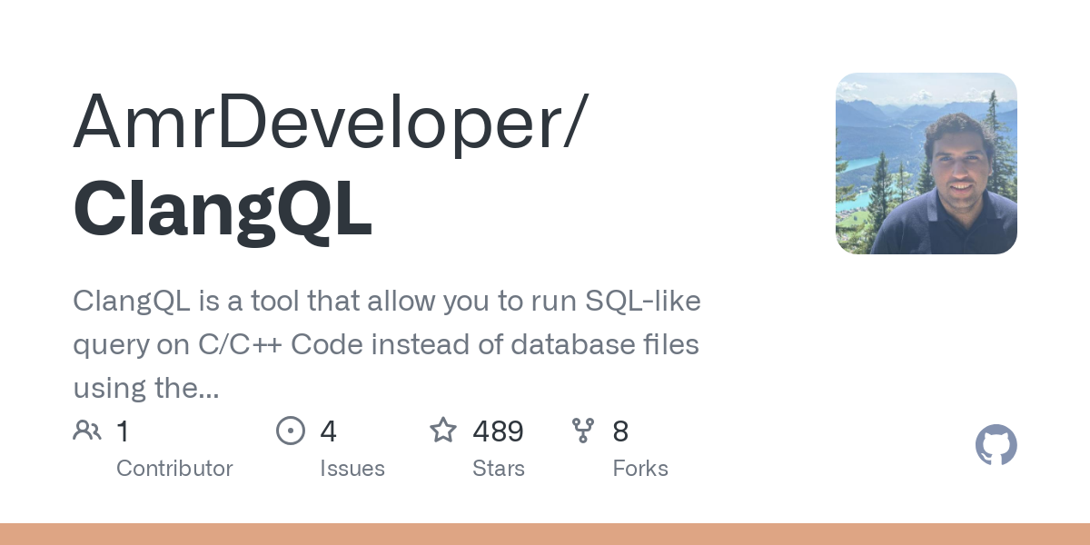 Clangql - Инструмент для запуска запросов SQL в файлах C/C, построенных с использованием GITQL медиа 2