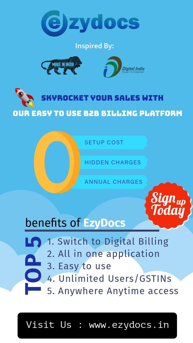 EzyDocs -Ai Powered B2B Faturalandırma Platformu - Dakikalar içinde GST faturaları, e-invoices ve e-yol bıçağı oluşturun. medya 2