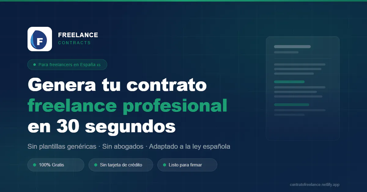 Contrato Freelance Gratis 제품 배너