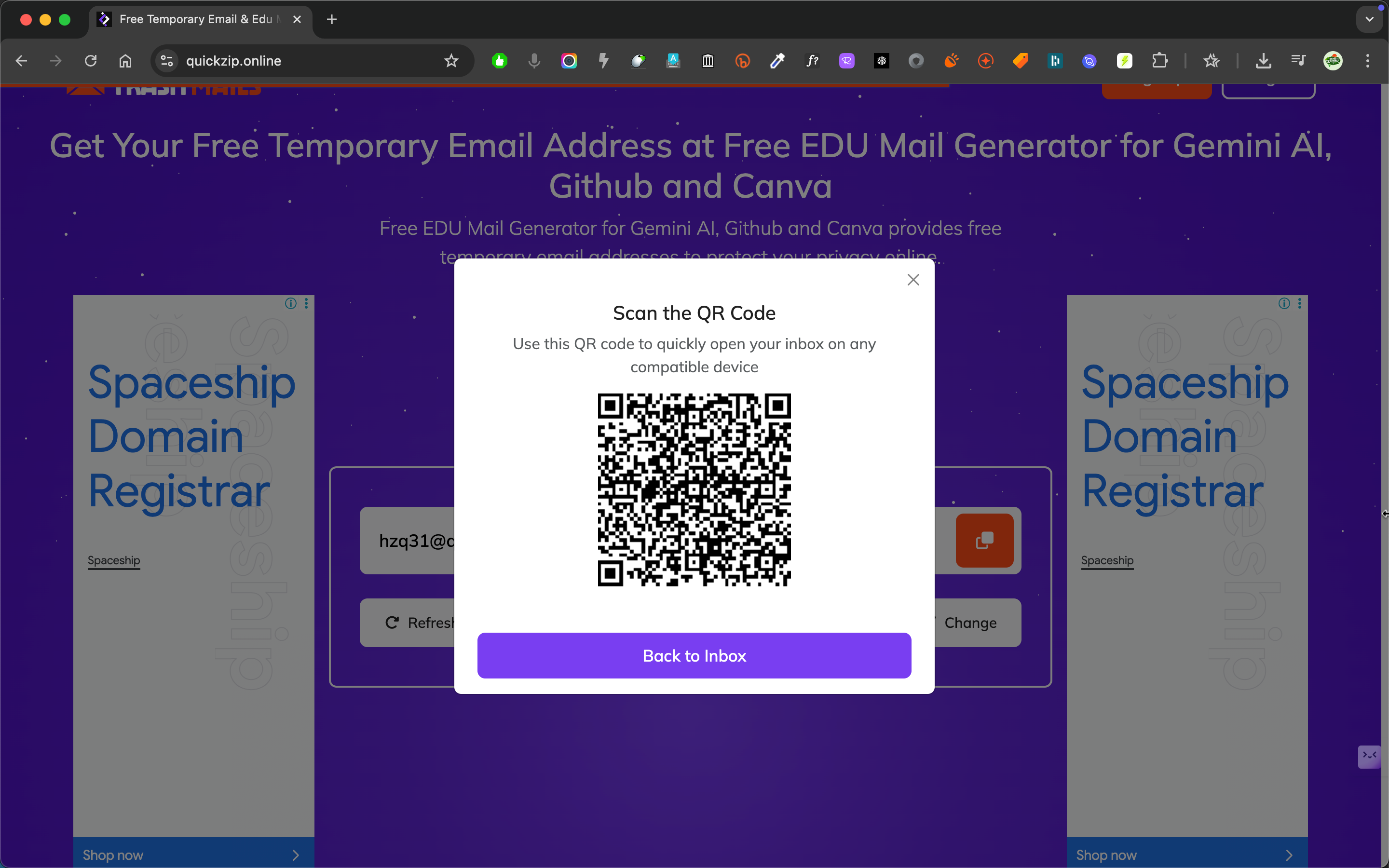 QuickZip: Temporary & Edu Mail Generator gallery image
