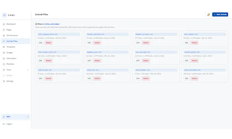 C.A.R.L CMS screenshot 5