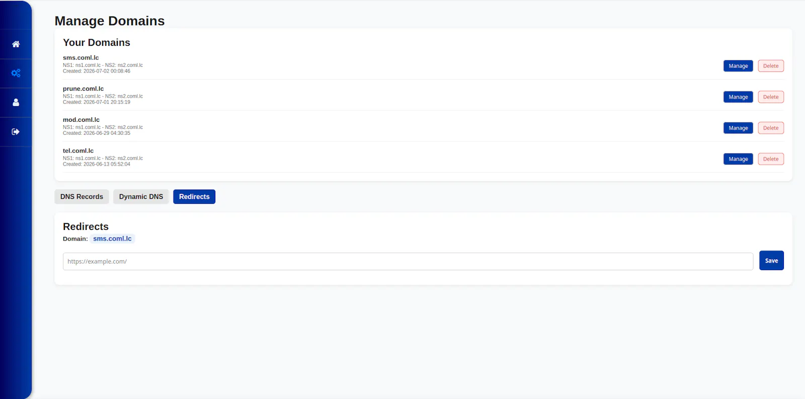 COML.LC - Free Personal Domains screenshot 4