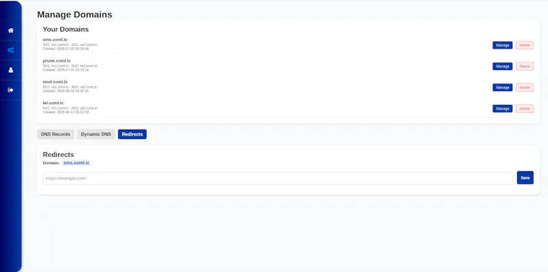 COML.LC - Free Personal Domains screenshot 4