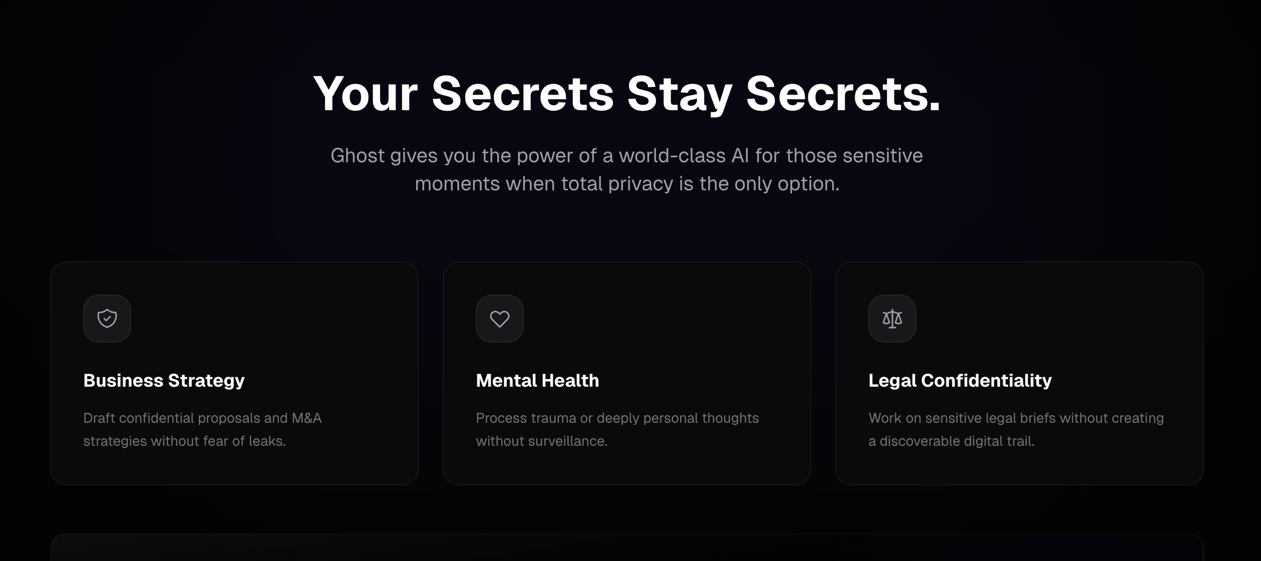 Ghost Chat - Screenshot 2 showing product features and functionality
