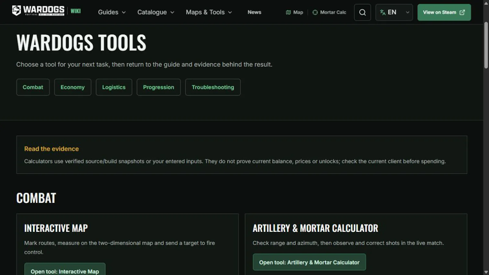 WARDOGS Wiki Player Tools screenshot 1