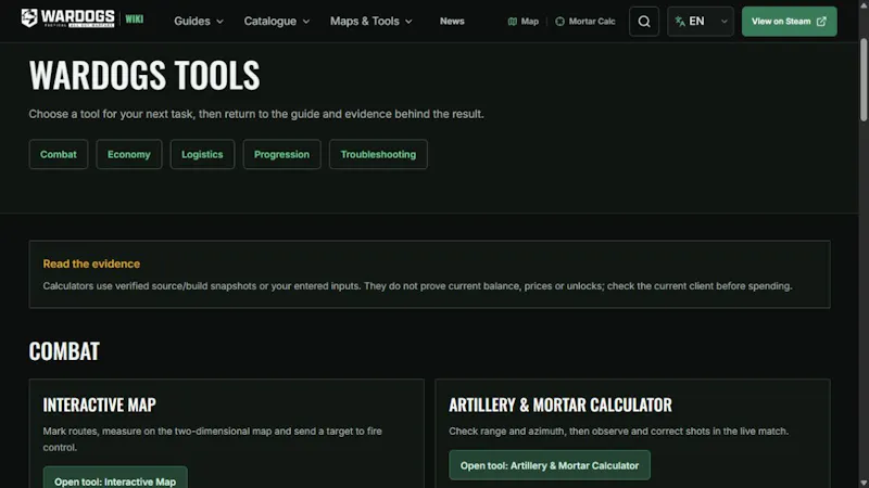 WARDOGS Wiki Player Tools screenshot 1