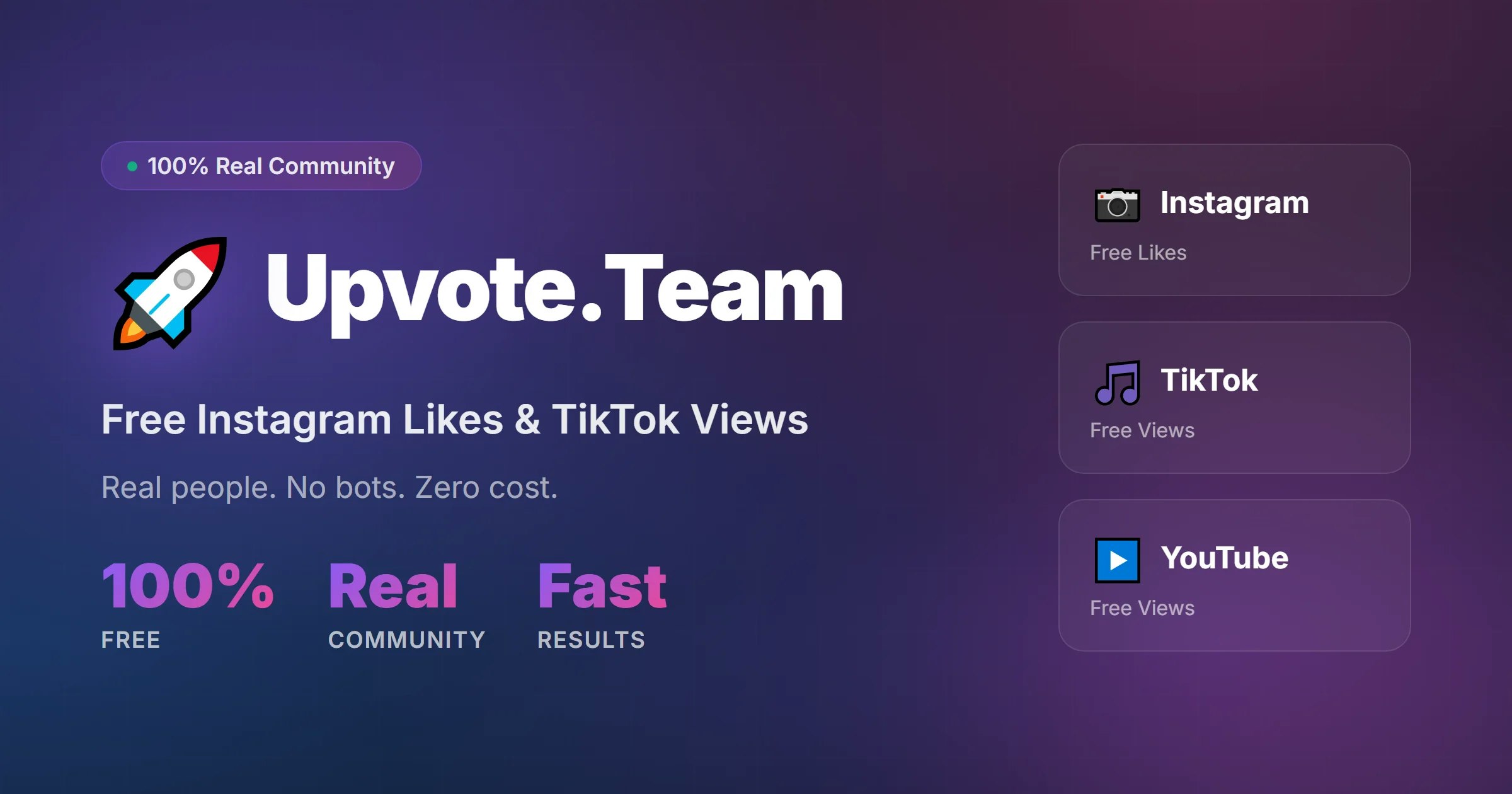 Upvote.Team - Main screenshot showing features and interface