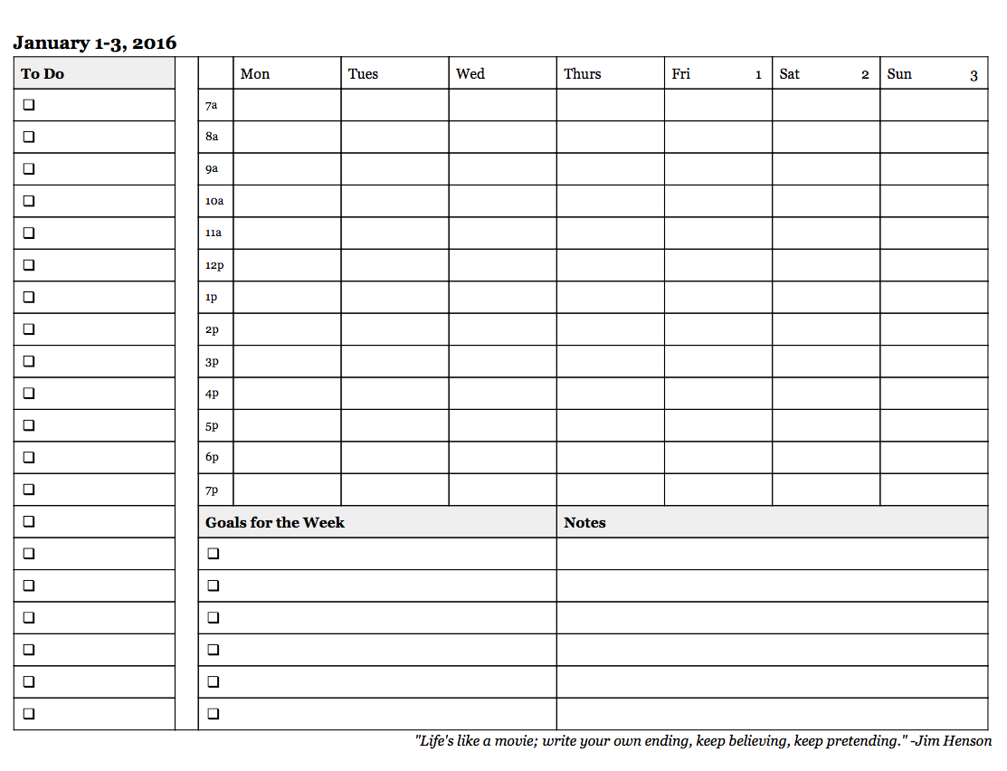 2016 3P Weekly Planner gallery image
