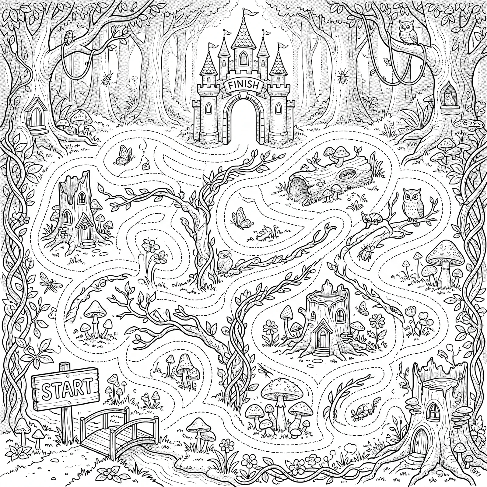 Monochrome Coloring Pages Bundle  screenshot 2