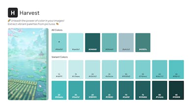 Infografía de Harvest: una representación visual que muestra cómo Harvest revoluciona la extracción de color de imágenes, haciéndola más fácil y precisa